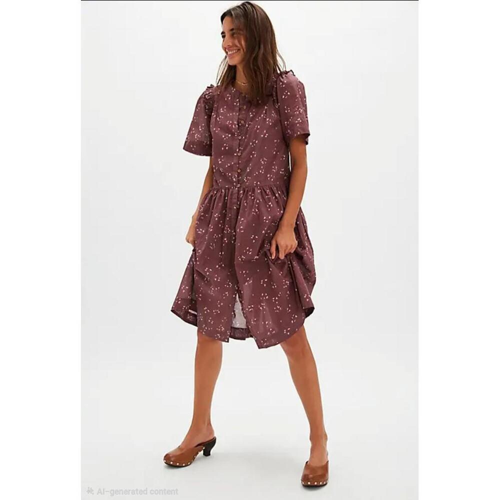 Free People  Bella Mae Midi Dress - Bittersweet Combo - Picture 4 of 6